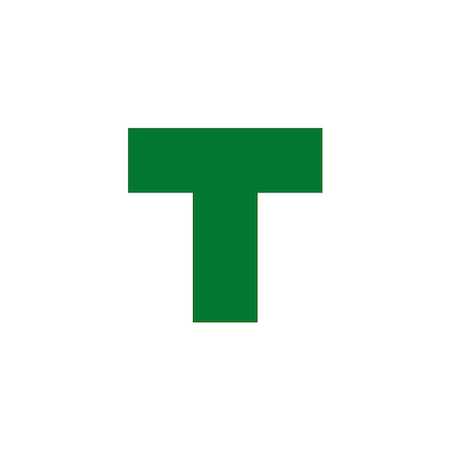 5S Supplies 5S Corner Markers, 2 in W., 6 in L., 0.003 in Thickness, 25 PK VST-SQUARE-GREEN